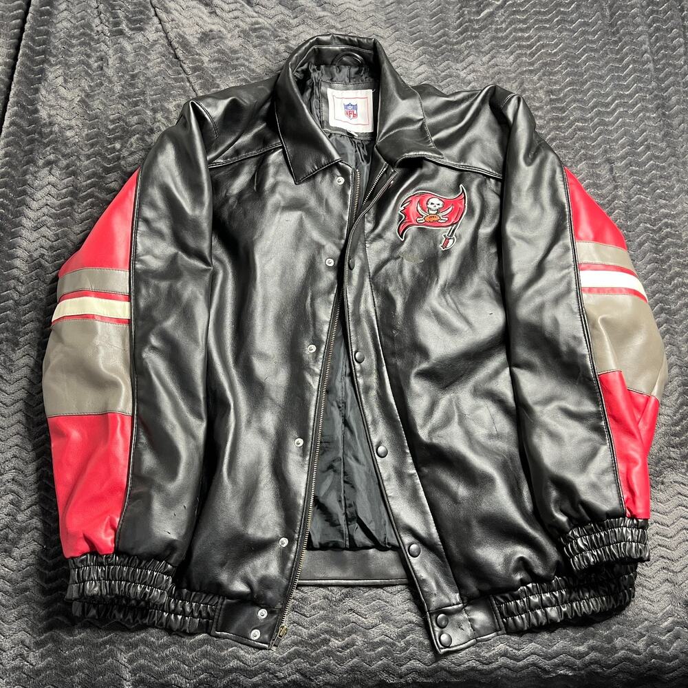 Tampa Bay Buccaneers Faux Leather Jacket XL